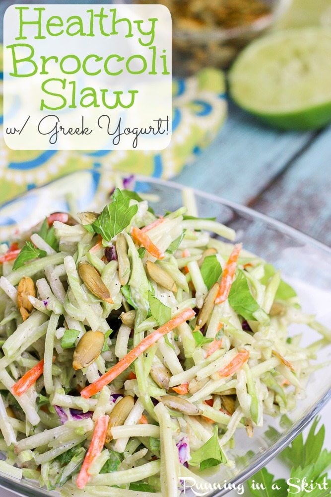 A bowl of healthy broccoli slaw.