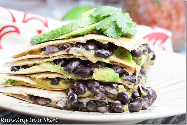 Black Bean Quesadilla with Avocado / A healthy Mexican food treat! Super easy to make.