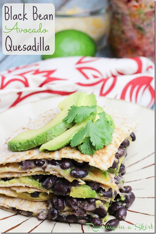 Black Bean Quesadilla with Avocado / A healthy Mexican food treat! Super easy to make.