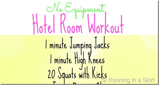 Travel doesn’t have to be an obstacle to working out!  With this quick No Equipment Hotel Room Workout you can get a quick full body fitness session in without even leaving your room.