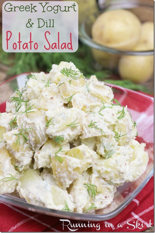 Healthy Potato Salad with Greek Yogurt on a plate.