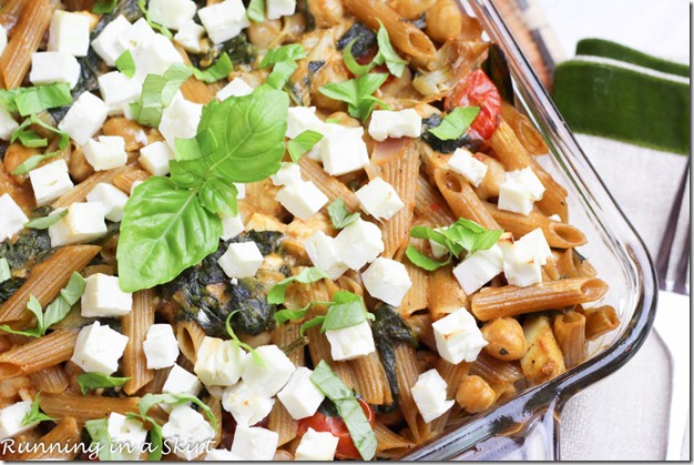 This light, healthier and vegetarian pasta bake recipe is a yummy treat! My Mediterranean Pasta Bake will have everyone at the table coming back for seconds.