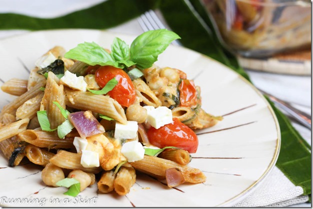 This light, healthier and vegetarian pasta bake recipe is a yummy treat! My Mediterranean Pasta Bake will have everyone at the table coming back for seconds.