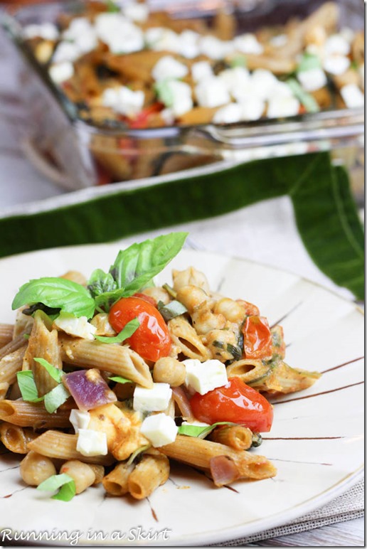 This light, healthier and vegetarian pasta bake recipe is a yummy treat! My Mediterranean Pasta Bake will have everyone at the table coming back for seconds.