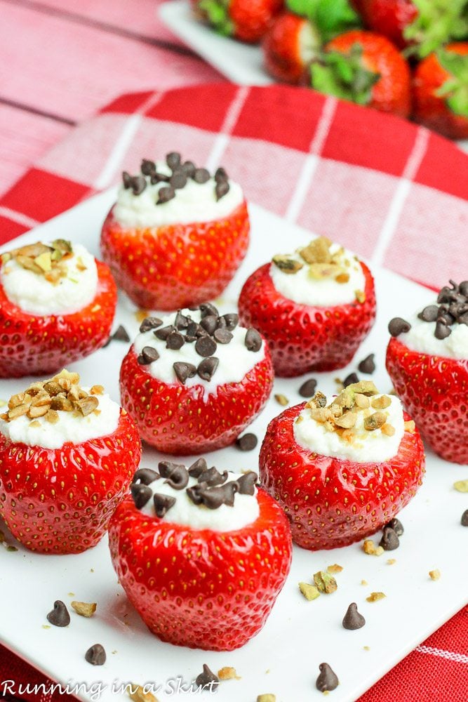 healthy cannoli stuffed strawberries