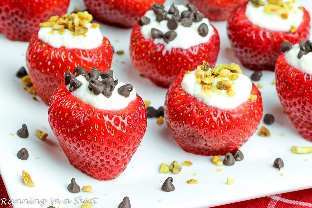 healthy cannoli stuffed strawberries