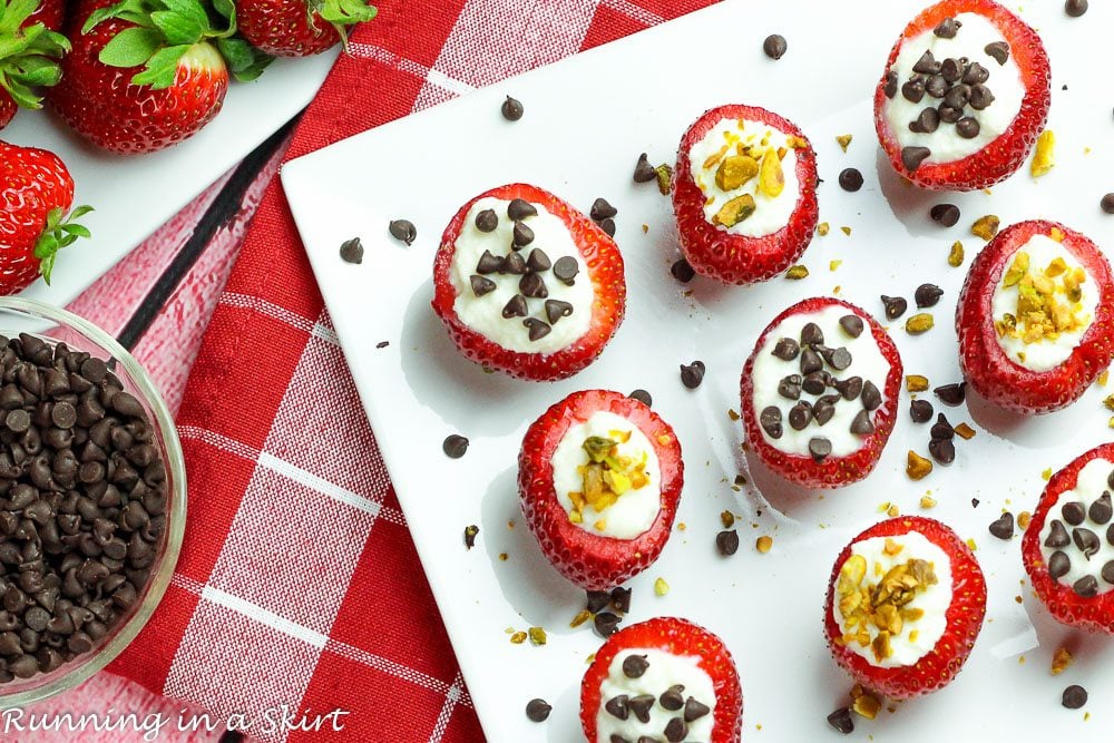 healthy cannoli stuffed strawberries