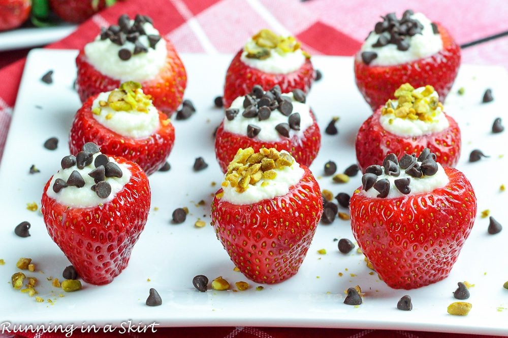 healthy cannoli stuffed strawberries