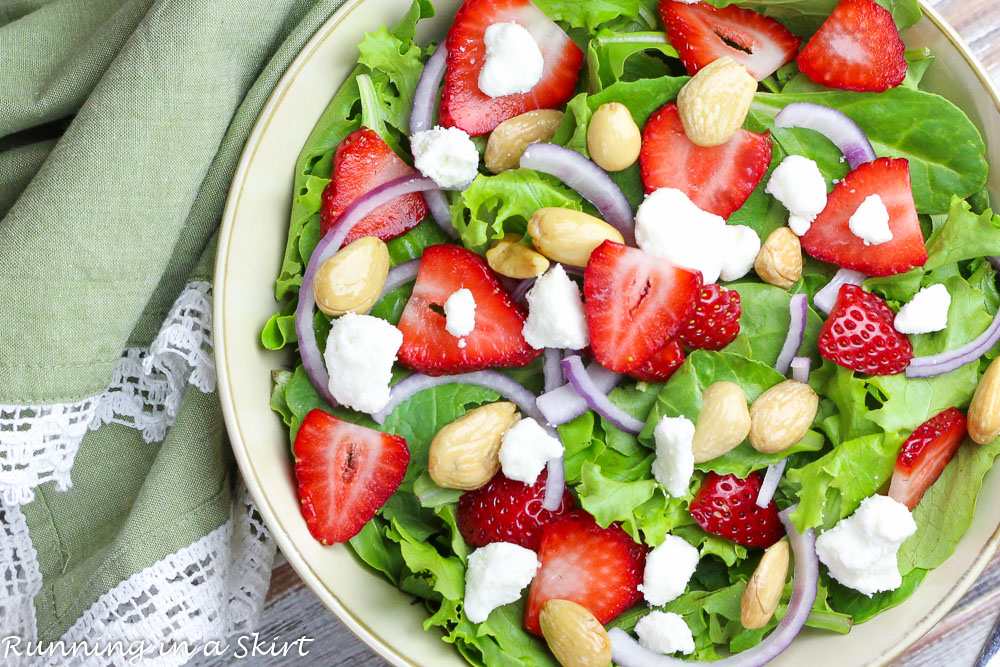 Kale Strawberry Salad in a bowl.