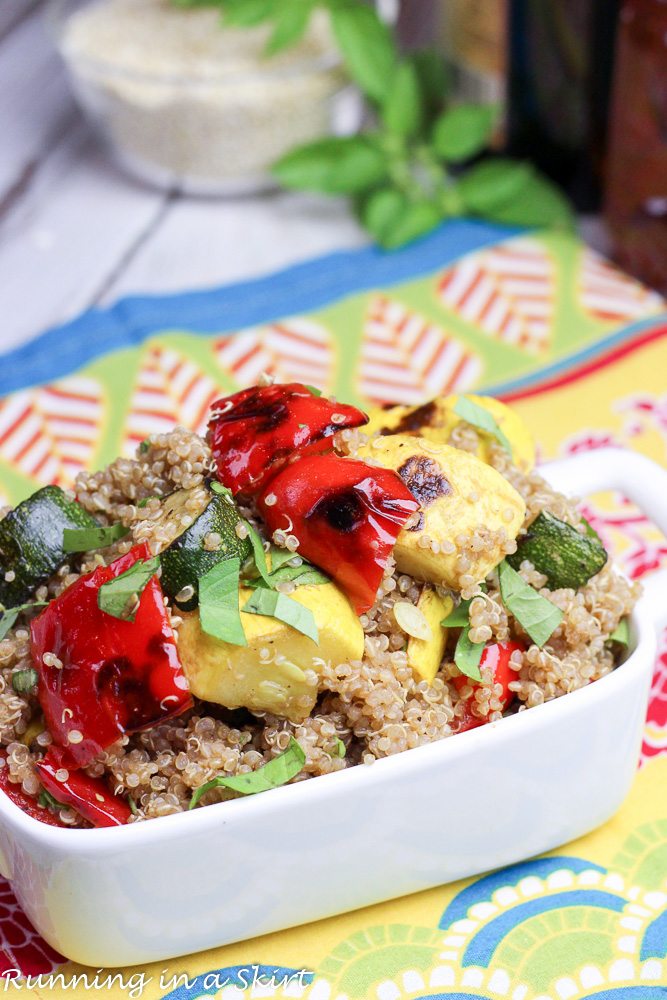 Balsamic honey grilled vegetable quinoa salad