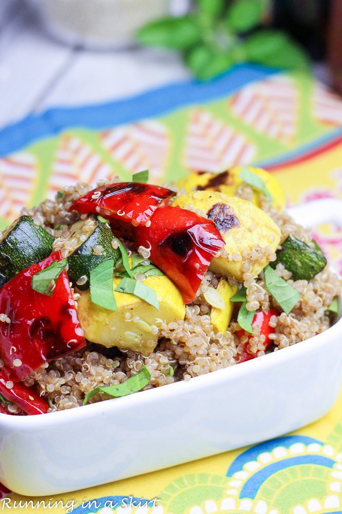 Balsamic honey grilled vegetable quinoa salad