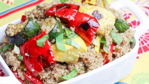 Balsamic honey grilled vegetable quinoa salad