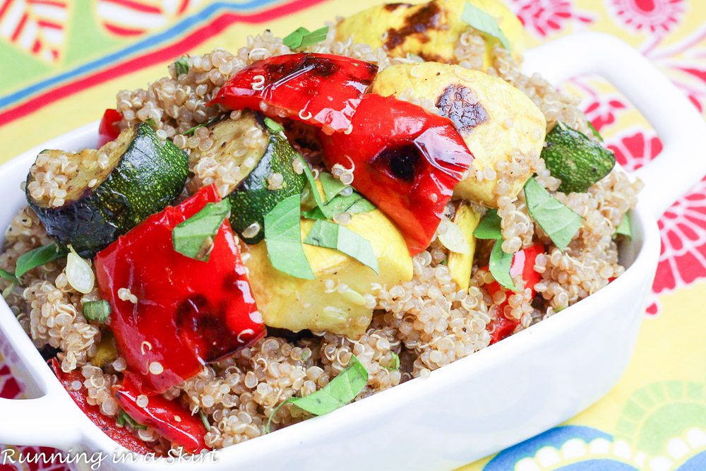 Balsamic honey grilled vegetable quinoa salad