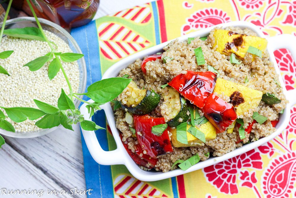 Balsamic honey grilled vegetable quinoa salad