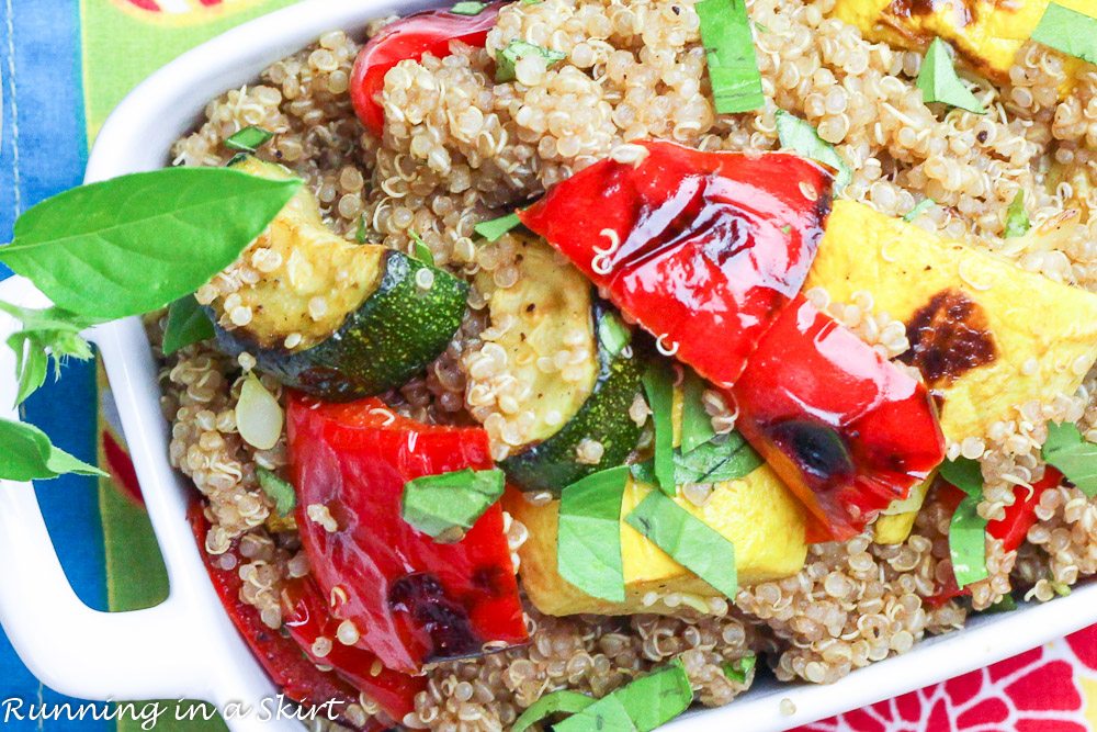 Balsamic honey grilled vegetable quinoa salad