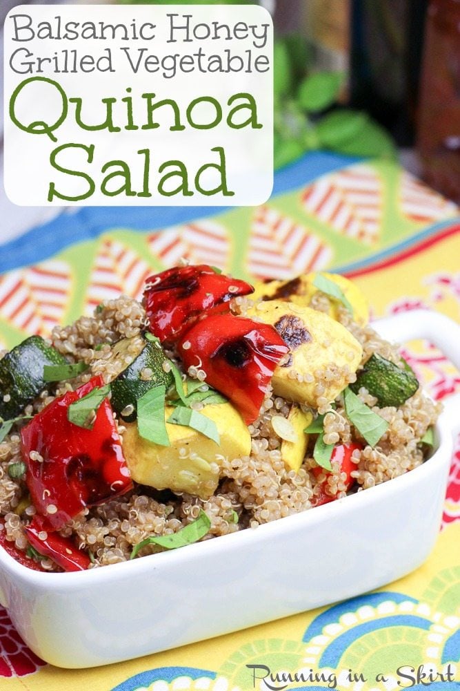 Balsamic honey grilled vegetable quinoa salad