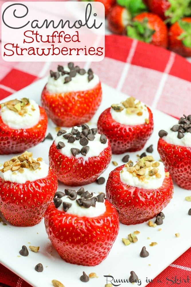 healthy cannoli stuffed strawberries