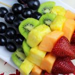 Rainbow Fruit Skewers with Greek Yogurt Honey Lime Sauce