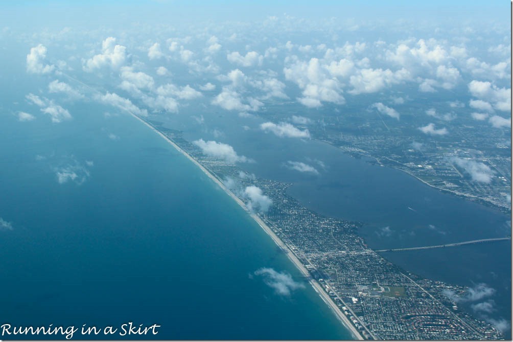 Flying to the Bahamas - Florida coast