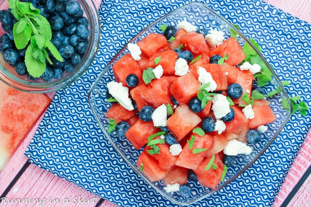 Watermelon Feta Blueberry Salad recipe