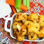 Buffalo Roasted Cauliflower- Sideline Meat Monday Night with this tasty game day treat!