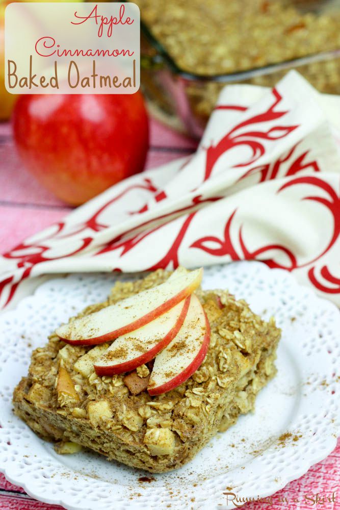 Apple Cinnamon Baked Oatmeal / Running in a Skirt