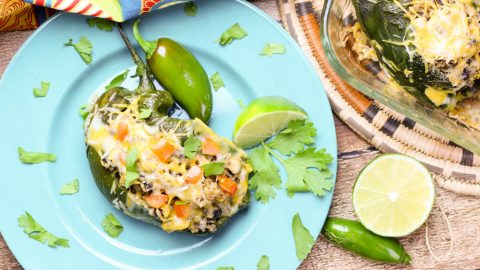 Vegetarian Stuffed Poblano Peppers - quinoa stuffed vegetarian meal!/ Running in a Skirt