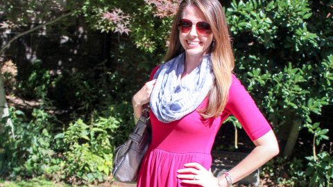 Fresh fall look! Pink dress with fringe booties! / Running in a Skirt