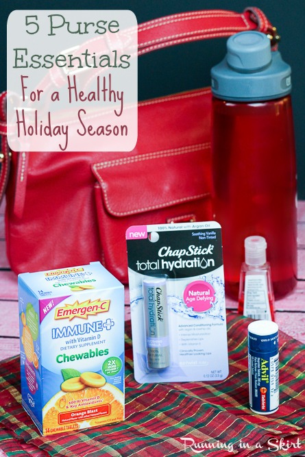 Purse Essentials for Healthy Holidays- keep these items in your purse to fight off colds this winter! / Running in a Skirt