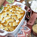 Best Sweet Potato Casserole with Marshmallows - My Mom's famous recipe- the real deal with butter and brown sugar- doesn't get any better than this!/ Running in a Skirt