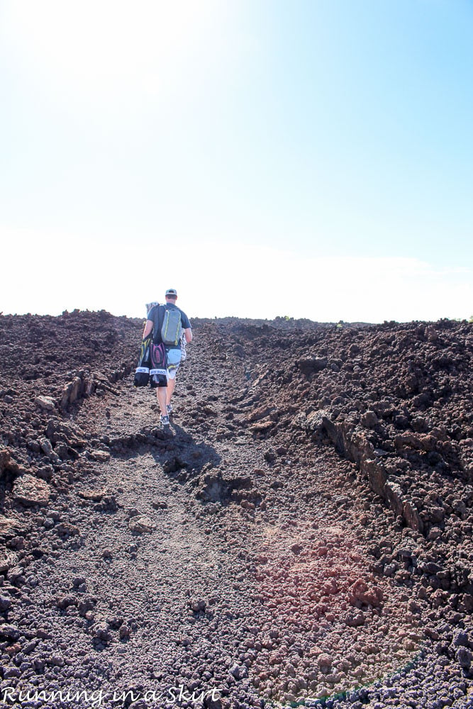 Best Maui Hikes - past La Perouse Bay hike to black, white and green sand beach called Keawanaku./ Running in a Skirt