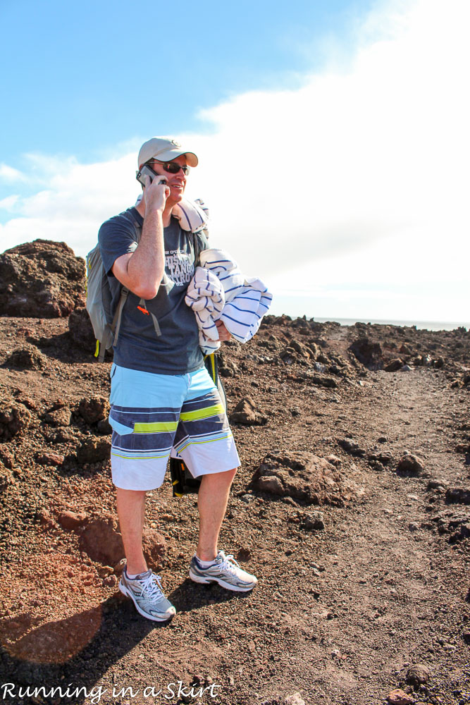 Best Maui Hikes - past La Perouse Bay hike to black, white and green sand beach called Keawanaku./ Running in a Skirt