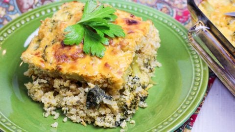 Cheesy Broccoli Quinoa Casserole with kale - "healthy" comfort food! / Running in a Skirt