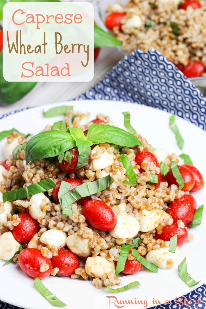 Caprese Wheat Berry Salad Pin