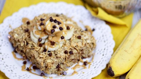 Chunky Monkey Baked Oatmeal Recipes / Peanut Butter, Banana, Clean Eating & Easy Healthy Breakfast! / Running in a Skirt