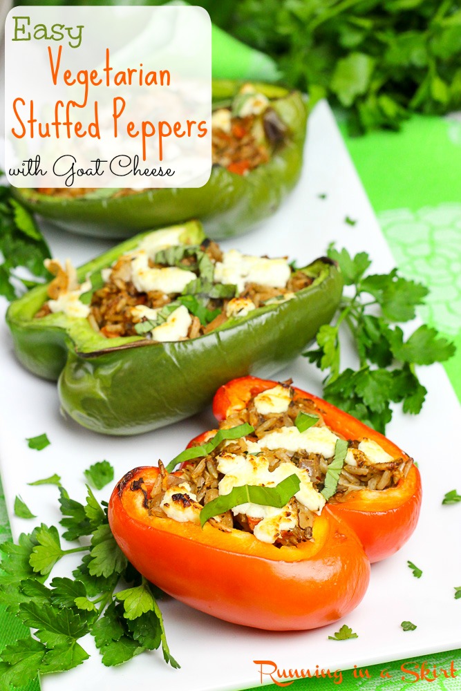 Easy Vegetarian Stuffed Peppers with Goat Cheese from 80 Fresh