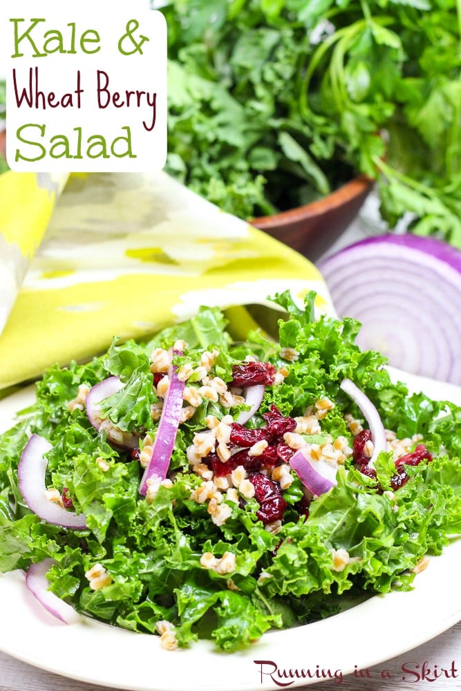 Kale and Wheat Berry Salad / Running in a Skirt