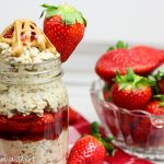 Healthy Peanut Butter and Jelly Overnight Oats recipe with chia seeds!-- Your all time favorite sandwhich in a healthy, easy and delicous breakfast package!