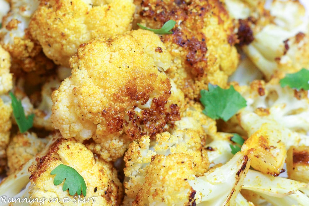 Roasted Cauliflower curry close up.