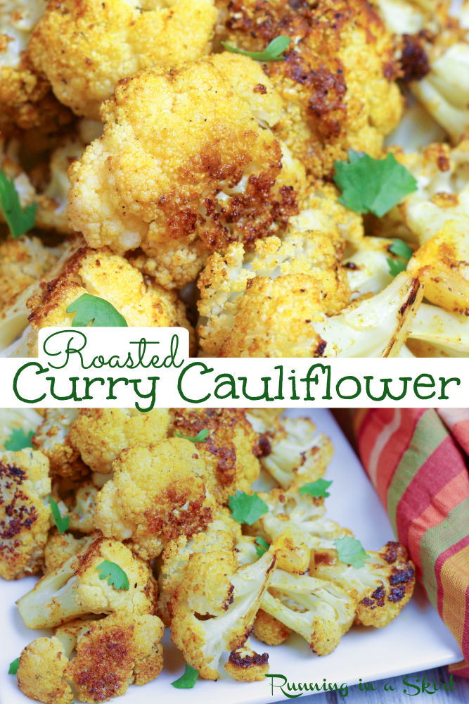 Roasted Cauliflower Curry recipe Pinterest collage
