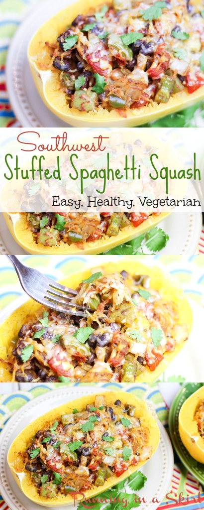 Vegetarian Southwest Stuffed Spaghetti Squash Easy Healthy Vegetarian