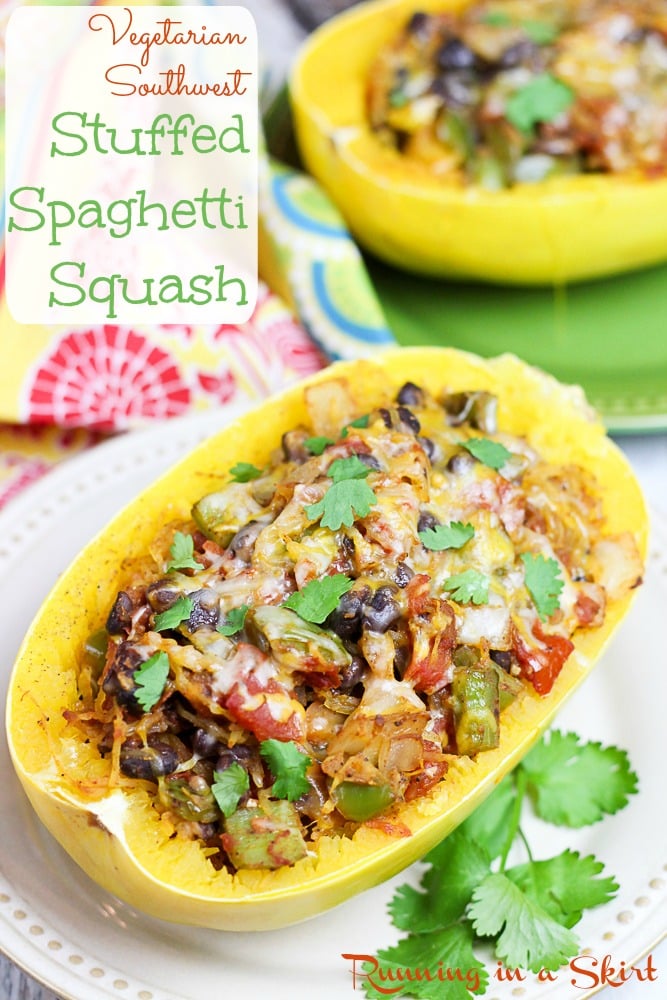 Vegetarian Southwest Stuffed Spaghetti Squash Easy Healthy Vegetarian