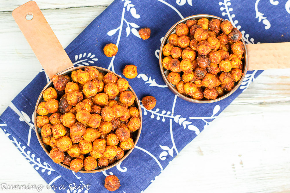 BBQ Roasted Chickpeas -easy, clean eating, healthy snack / Running in a Skirt