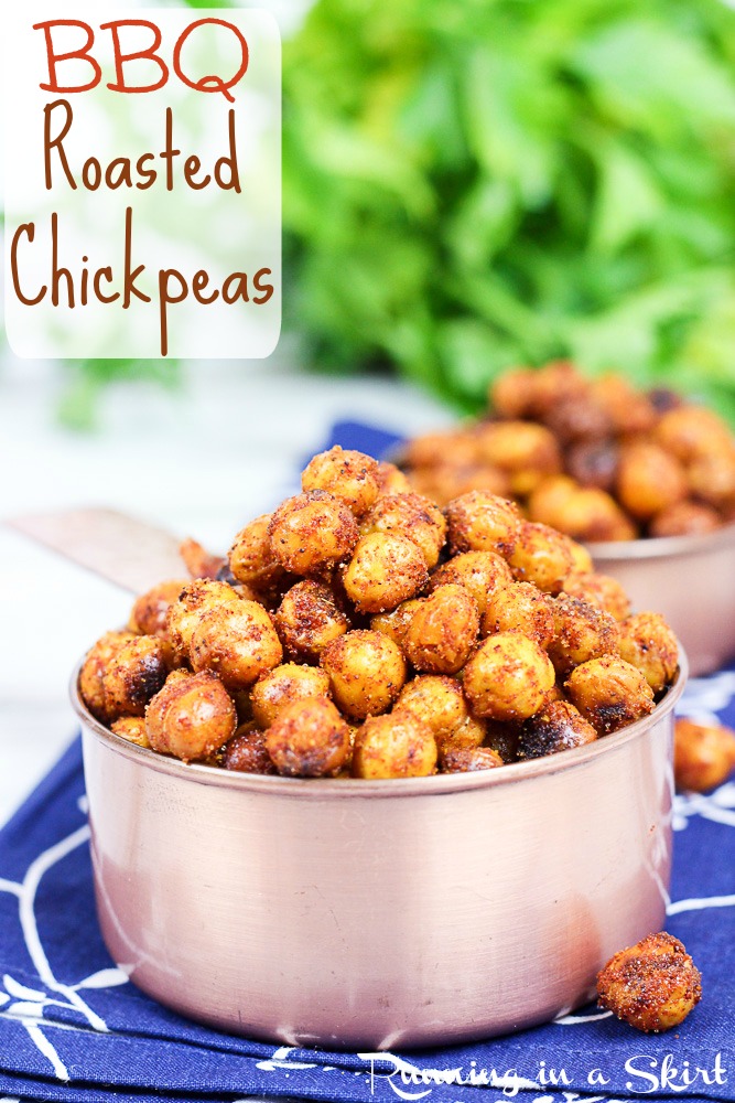 BBQ Roasted Chickpeas -easy, clean eating, healthy snack / Running in a Skirt