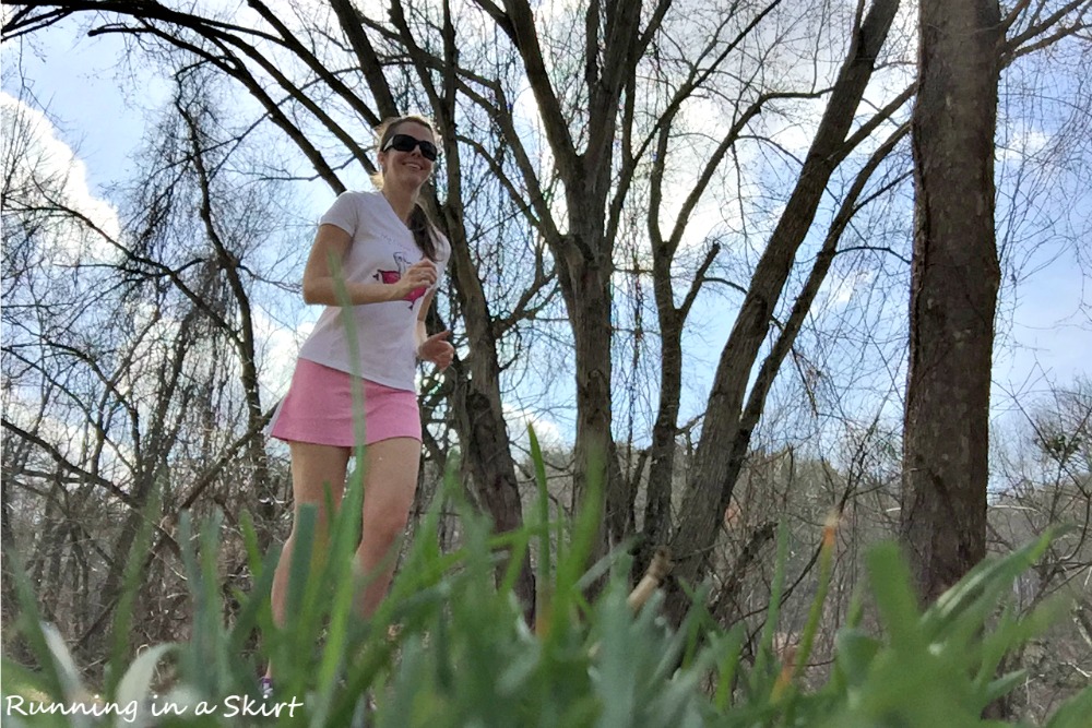 Julie Running in a Skirt