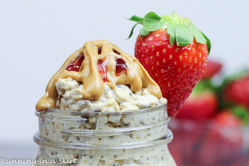 Peanut Butter and Jelly Overnight Oats