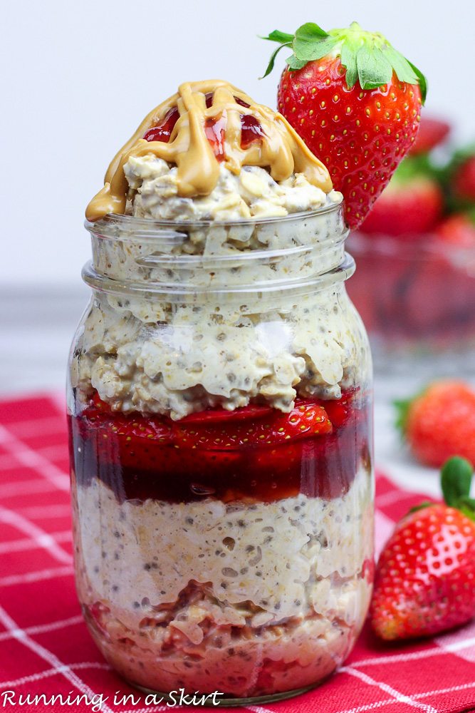 Peanut Butter and Jelly Overnight Oats