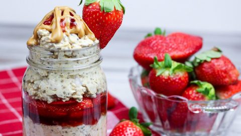 Peanut Butter and Jelly Overnight Oats