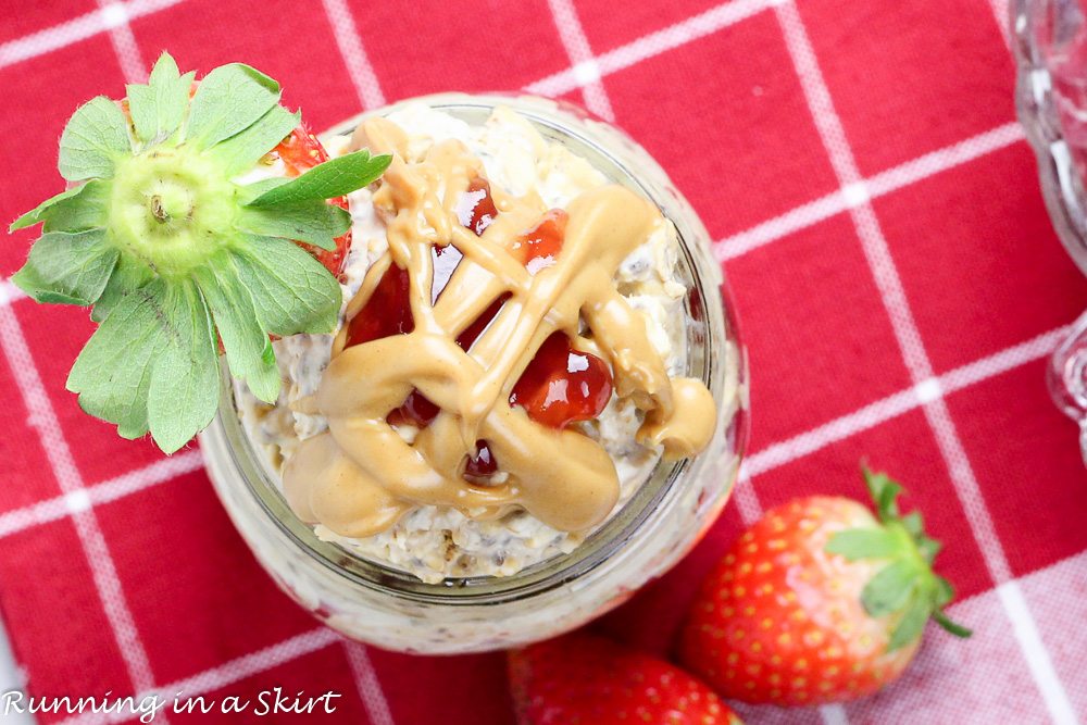 Peanut Butter and Jelly Overnight Oats