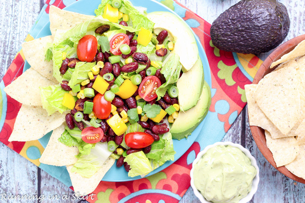 Vegetarian Taco Salad Recipe - simple healthy dinner idea. / Running in a Skirt